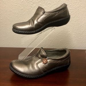 Clarks Structured Gold Bronze Metallic Leather 6M
